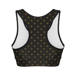 Black And Gold Orthodox Pattern Print Women's Sports Bra