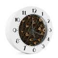 Black And Gold Peacock Feather Print Alarm Clock