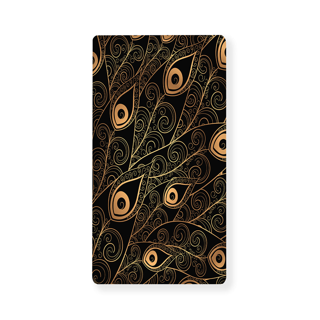 Black And Gold Peacock Feather Print Baby Crib Sheet