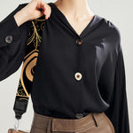 Black And Gold Peacock Feather Print Bag Strap