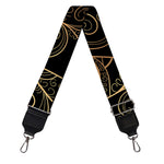 Black And Gold Peacock Feather Print Bag Strap