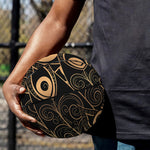Black And Gold Peacock Feather Print Basketball