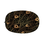 Black And Gold Peacock Feather Print Car Side Mirror Covers