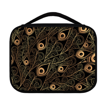 Black And Gold Peacock Feather Print Classic Bible Case