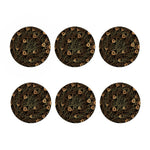 Black And Gold Peacock Feather Print Coaster Set
