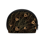 Black And Gold Peacock Feather Print Coin Purse