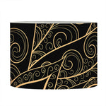 Black And Gold Peacock Feather Print Drum Lamp Shade