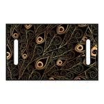 Black And Gold Peacock Feather Print Golf Cart Seat Cover