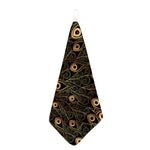 Black And Gold Peacock Feather Print Hand Towel