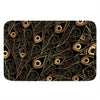 Black And Gold Peacock Feather Print Indoor Door Mat