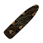 Black And Gold Peacock Feather Print Ironing Board Cover