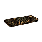 Black And Gold Peacock Feather Print Piano Keyboard Cover