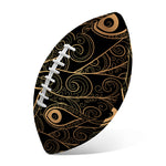 Black And Gold Peacock Feather Print Rugby Ball