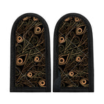 Black And Gold Peacock Feather Print Skillet Handle Cover
