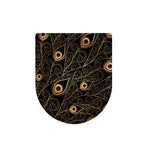 Black And Gold Peacock Feather Print Toilet Lid Cover