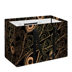 Black And Gold Peacock Feather Print Utility Tote Bag