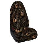 Black And Gold Peacock Feather Print Waterproof Car Seat Cover