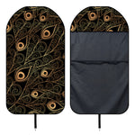 Black And Gold Peacock Feather Print Waterproof Car Seat Cover