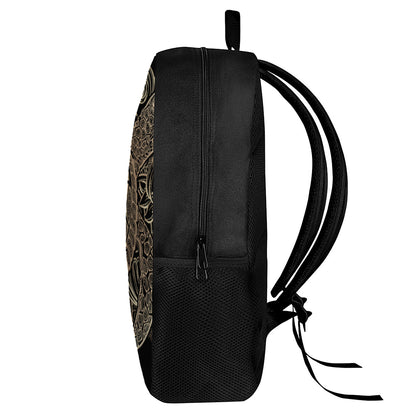 Black And Gold Sea Turtle Print 17 Inch Backpack