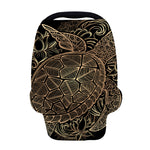 Black And Gold Sea Turtle Print Baby Seat Cover