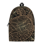 Black And Gold Sea Turtle Print Backpack