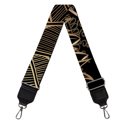 Black And Gold Sea Turtle Print Bag Strap