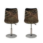 Black And Gold Sea Turtle Print Bar Stool Covers