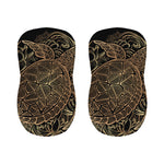 Black And Gold Sea Turtle Print Bar Stool Covers