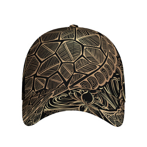 Black And Gold Sea Turtle Print Baseball Cap