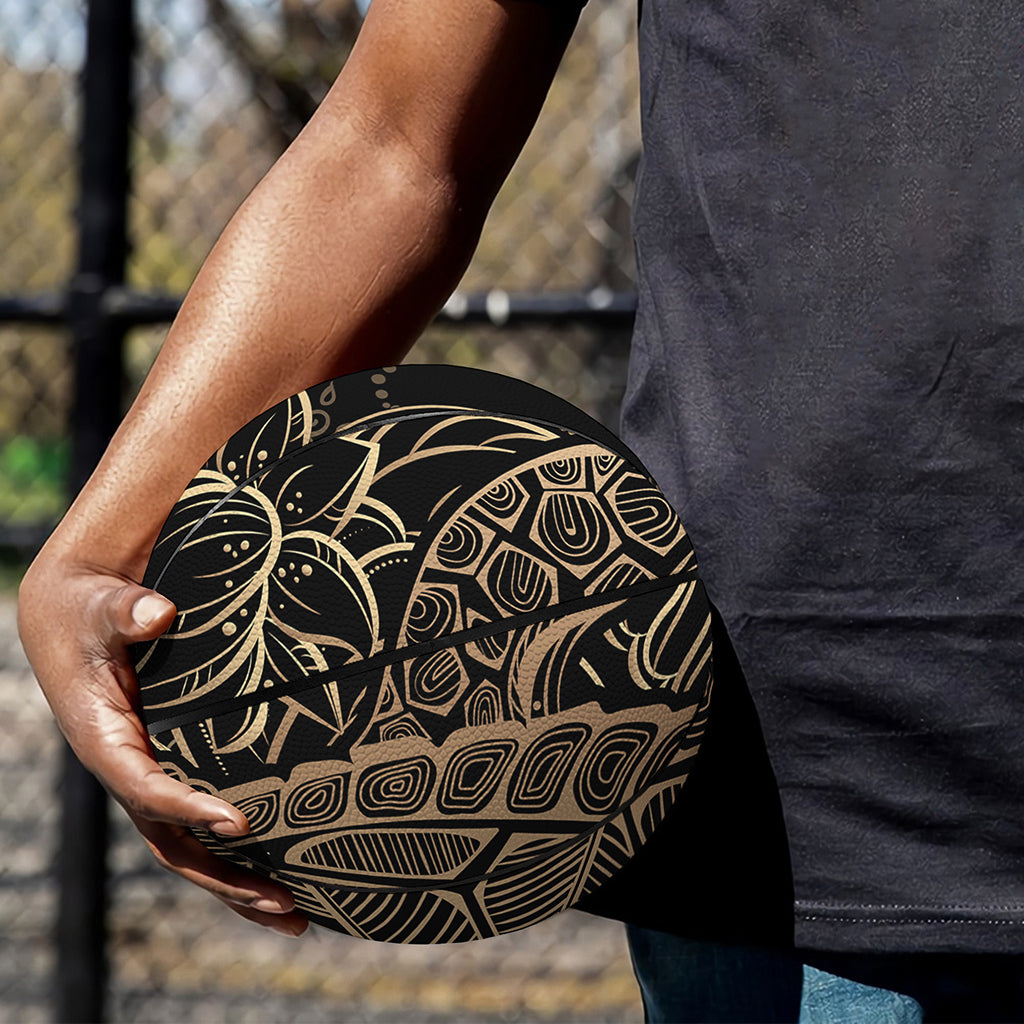 Black And Gold Sea Turtle Print Basketball