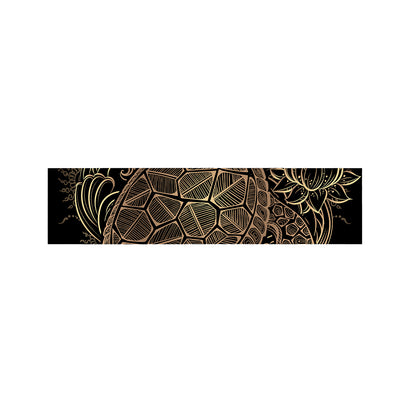 Black And Gold Sea Turtle Print Bed Runner