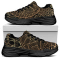 Black And Gold Sea Turtle Print Black Chunky Shoes