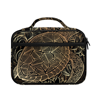 Black And Gold Sea Turtle Print Briefcase Bible Bag