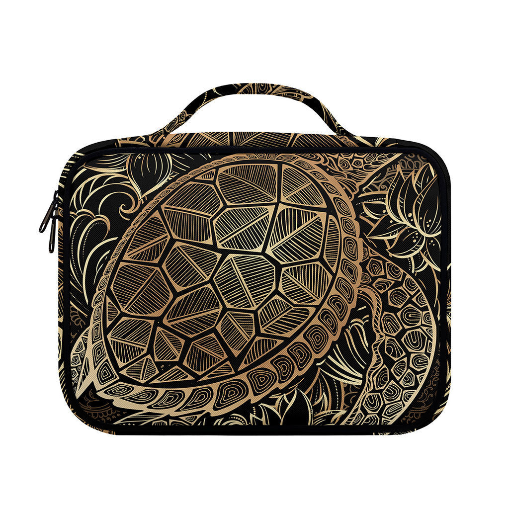 Black And Gold Sea Turtle Print Briefcase Bible Bag
