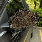 Black And Gold Sea Turtle Print Car Side Mirror Covers