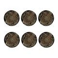 Black And Gold Sea Turtle Print Coaster Set