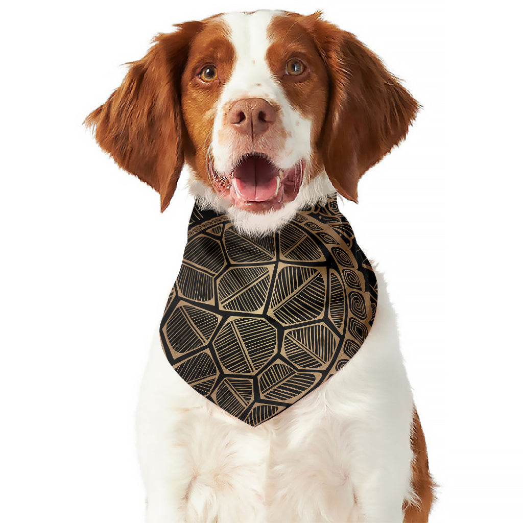 Black And Gold Sea Turtle Print Dog Bandana