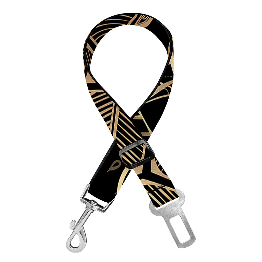 Black And Gold Sea Turtle Print Dog Seat Belt
