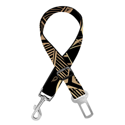 Black And Gold Sea Turtle Print Dog Seat Belt