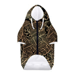 Black And Gold Sea Turtle Print Dog Zip Up Hoodie