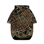 Black And Gold Sea Turtle Print Dog Zip Up Hoodie