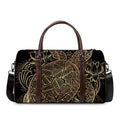 Black And Gold Sea Turtle Print Duffel Bag