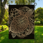 Black And Gold Sea Turtle Print Garden Flag