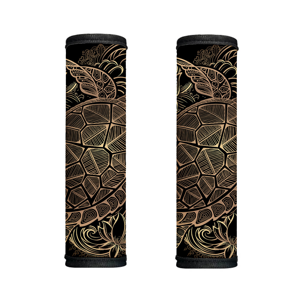 Black And Gold Sea Turtle Print Handle Covers