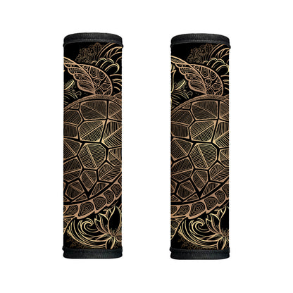 Black And Gold Sea Turtle Print Handle Covers