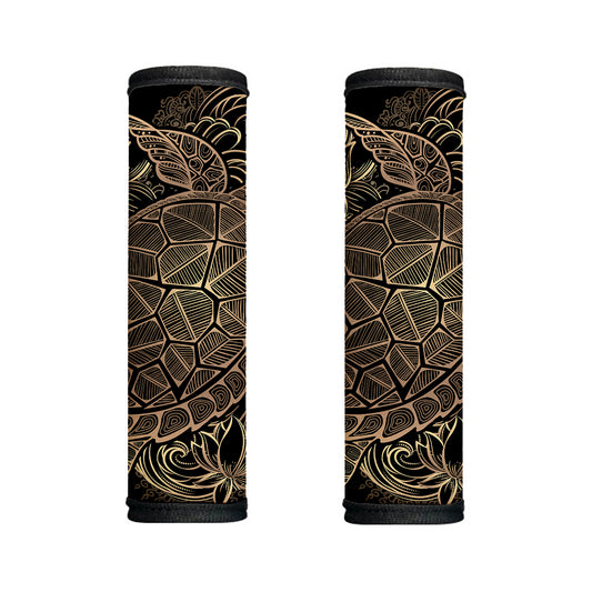 Black And Gold Sea Turtle Print Handle Covers