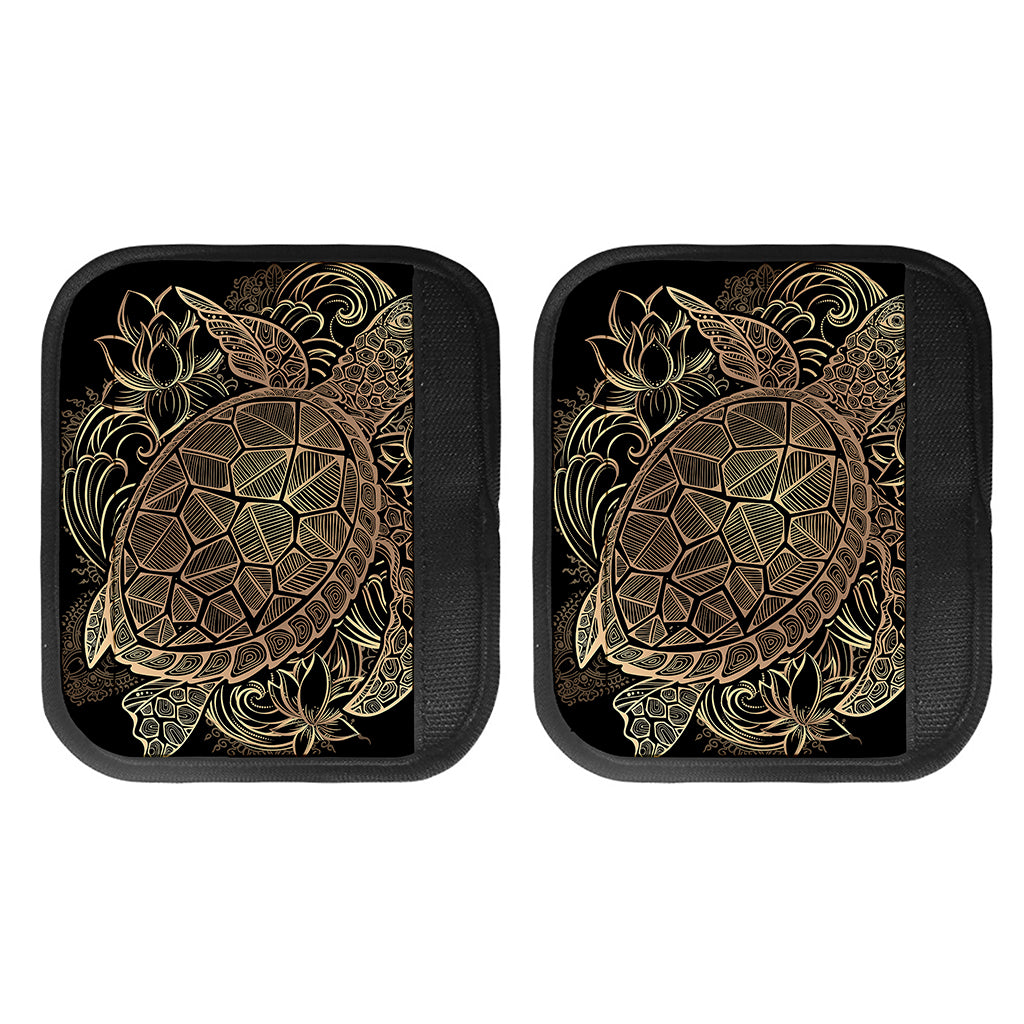 Black And Gold Sea Turtle Print Handle Covers