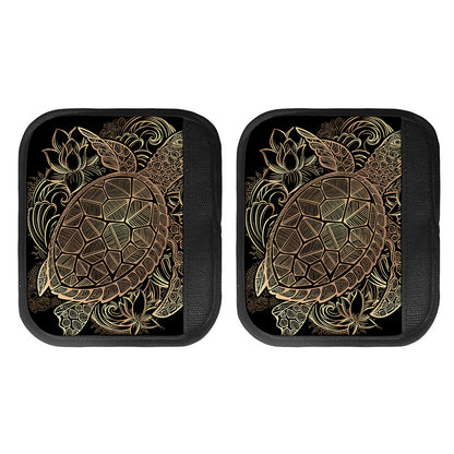 Black And Gold Sea Turtle Print Handle Covers