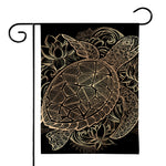 Black And Gold Sea Turtle Print House Flag