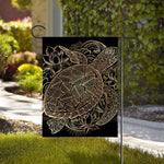 Black And Gold Sea Turtle Print House Flag